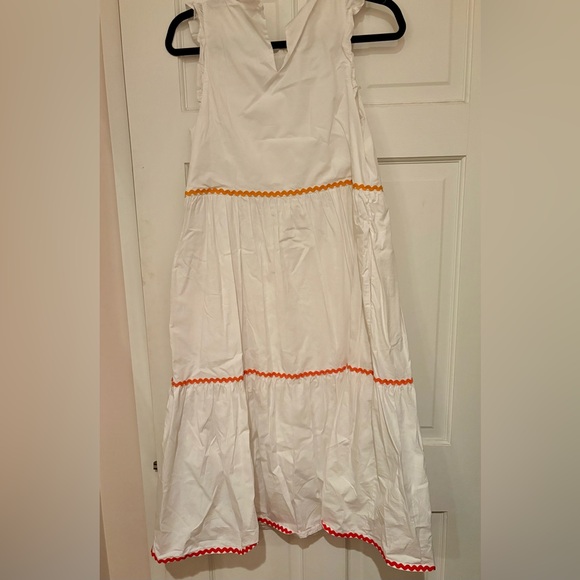 J. Crew White Midi Rickrack Trim Dress - Picture 4 of 7